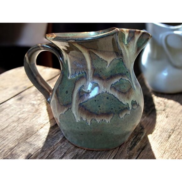 Martindale Art Pottery Creamer and Honey Pot Lidded Sugar Signed - Picture 2 of 16